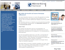 Tablet Screenshot of maennerbuero-hannover.de